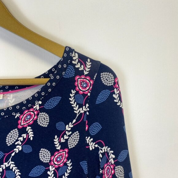 Boden Navy and Pink Paisley Dress with Waist Tie - Picture 2 of 12